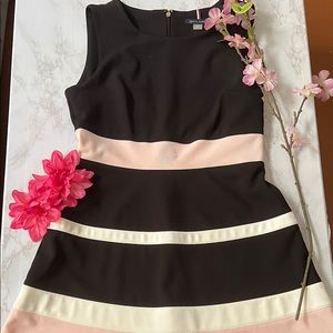 Black pink and white sleeveless dress